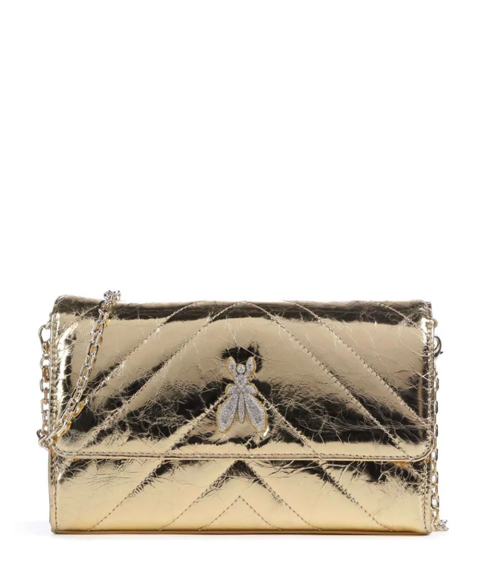 Fly Quilted Metallic Crossbody bag grained leather gold