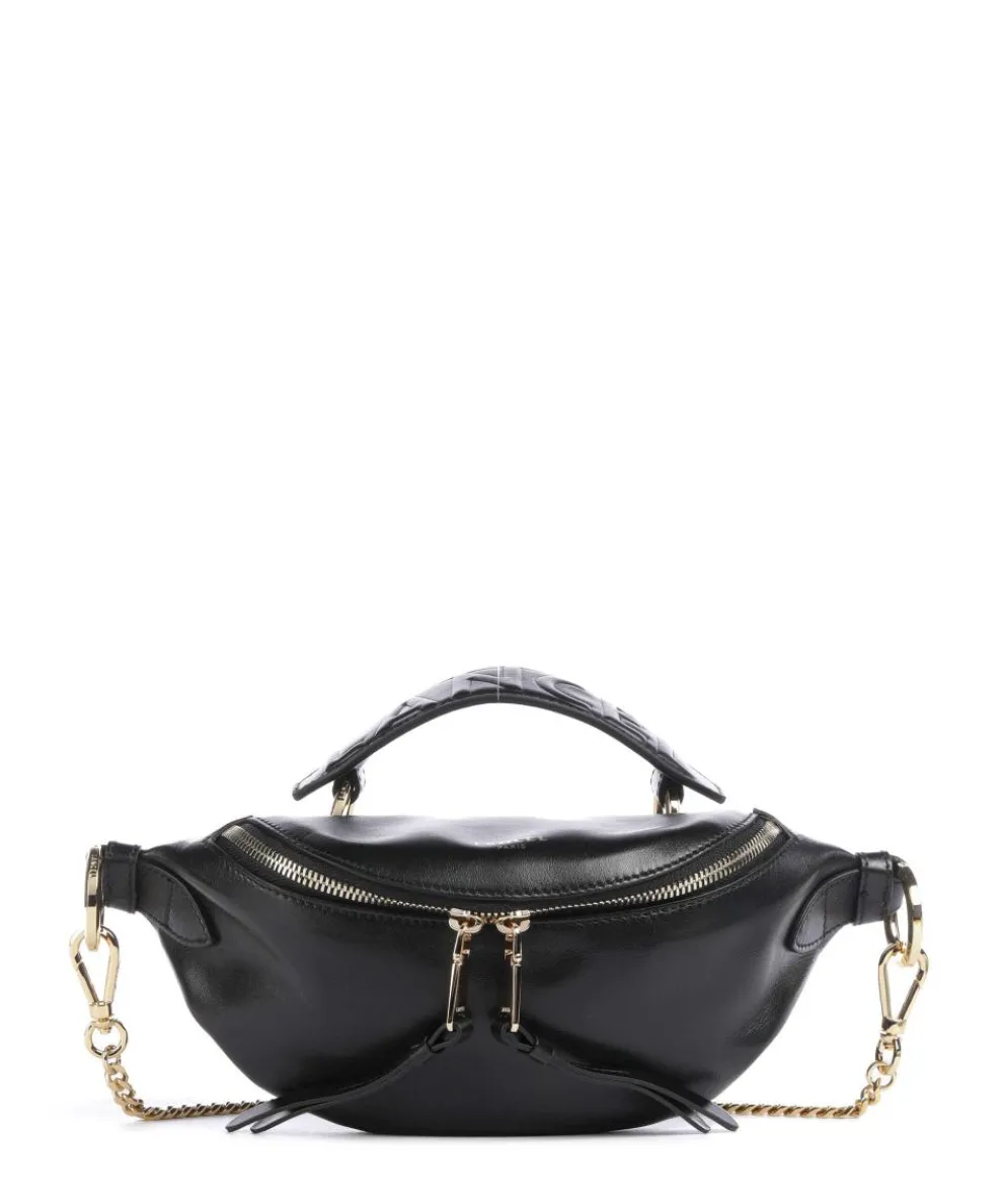 Origami Mini Crossbody bag fine grain cow leather black