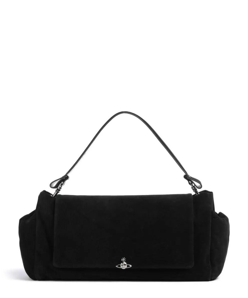 Hazel Suede XL Hobo bag brushed calfskin black