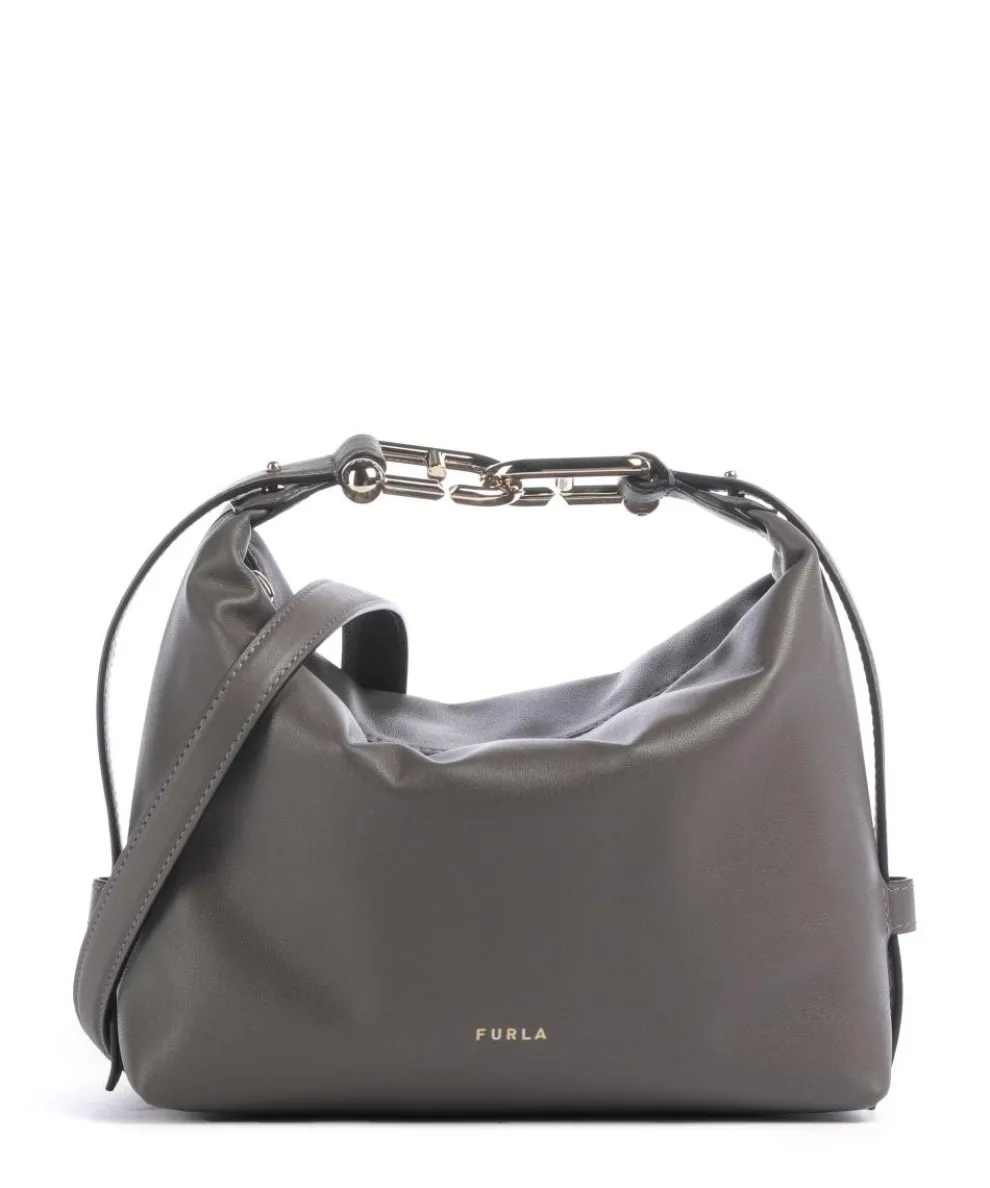 Tonie Mini Handbag fine grain leather dark grey