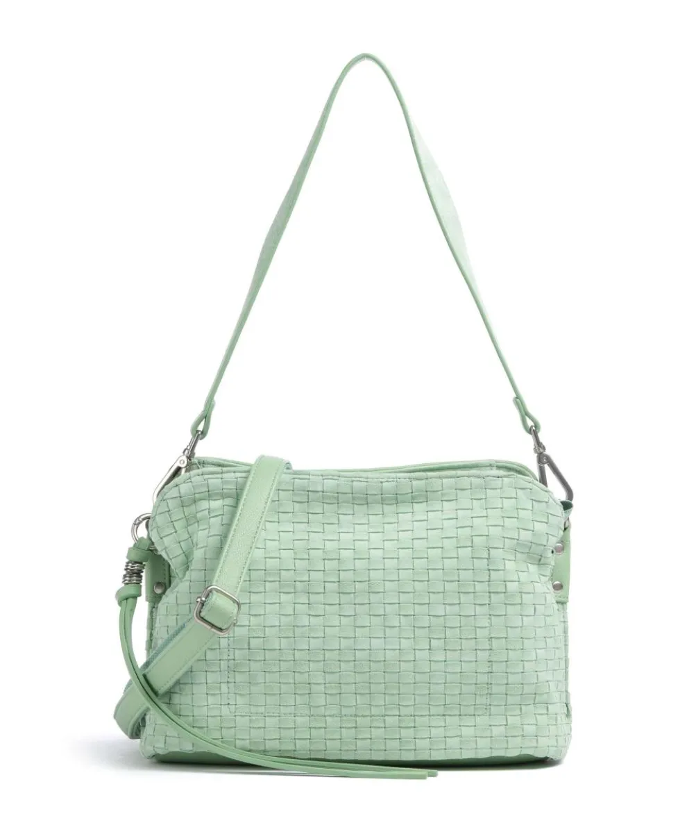 Weave Harmony Shoulder bag brushed leather mint green