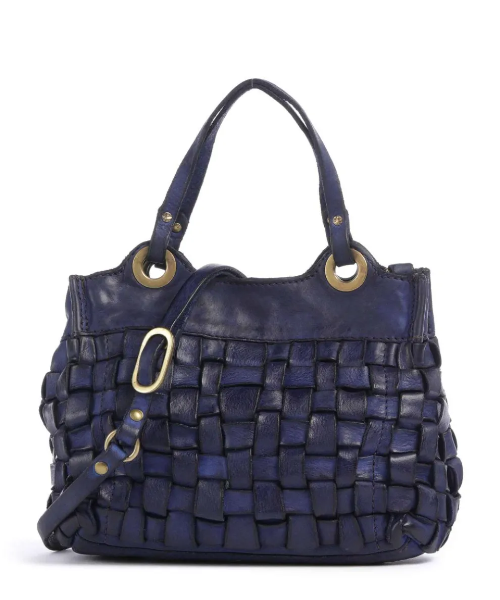 Crossbody bag fine grain cow leather dark blue