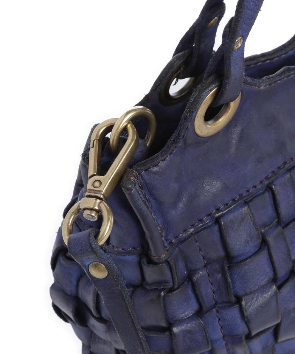 Crossbody bag fine grain cow leather dark blue