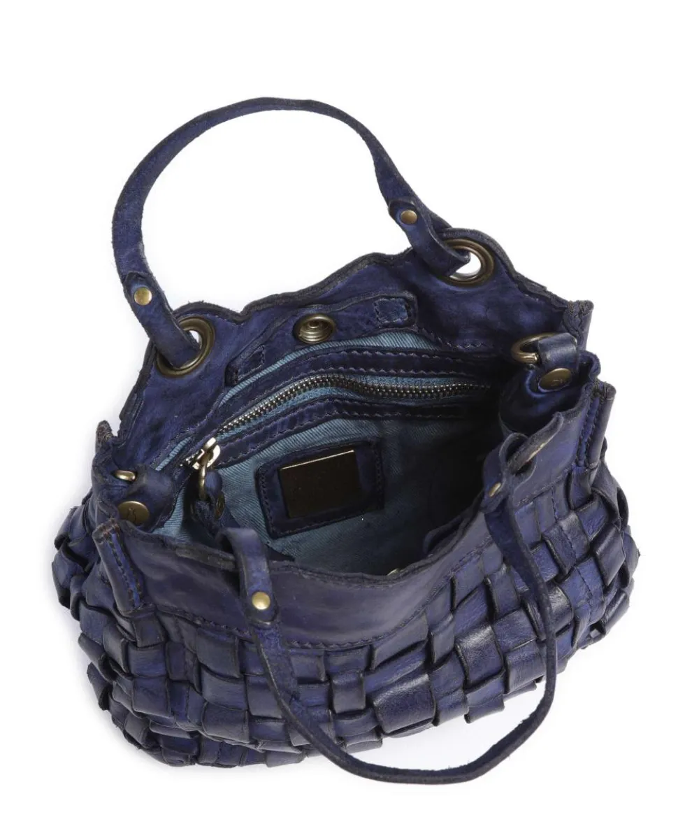 Crossbody bag fine grain cow leather dark blue