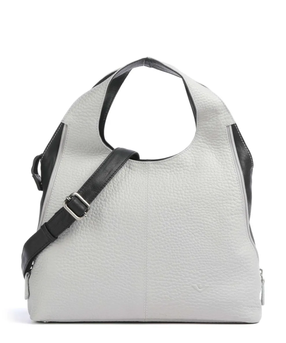 Boston Kirsten Handbag grained leather light grey