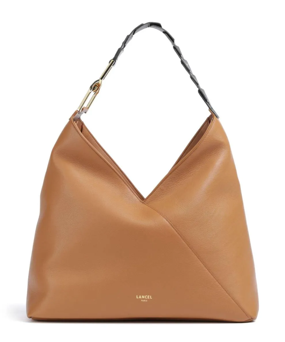Pagode L Hobo bag grained cow leather brown