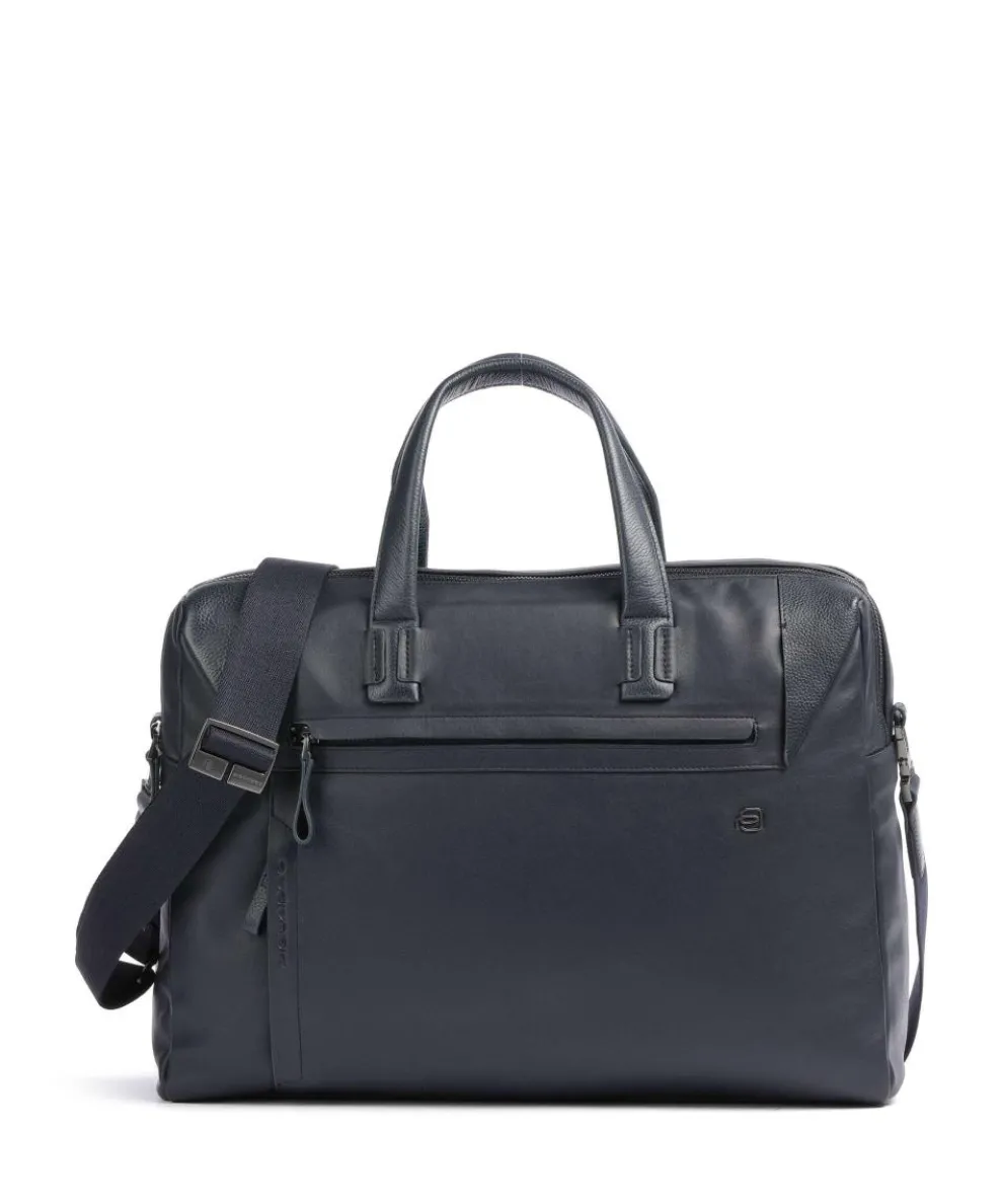 Pan Briefcase 15″ fine grain cow leather dark blue