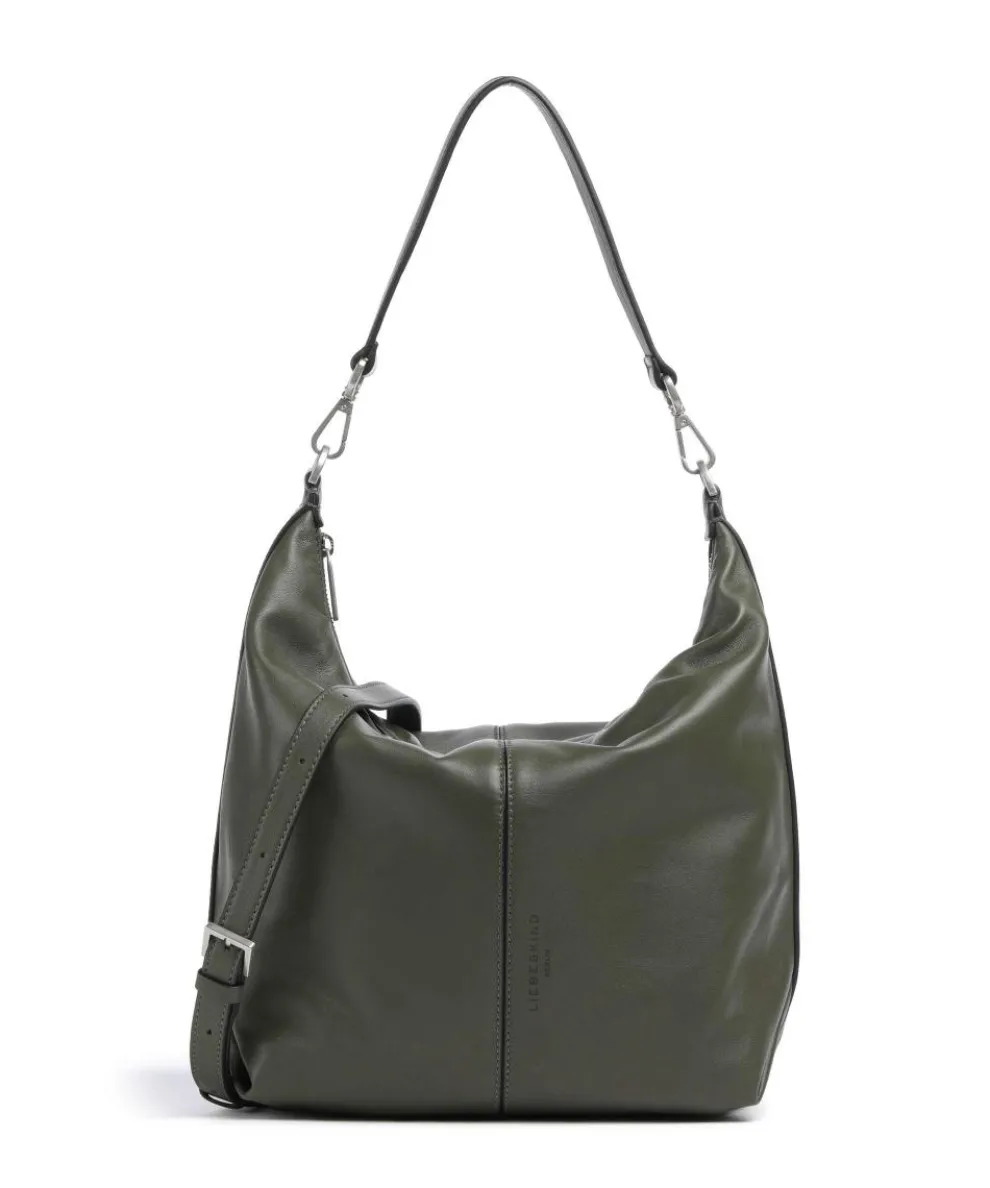 Paris Sheep Natural Hobo bag sheepskin leather dark green