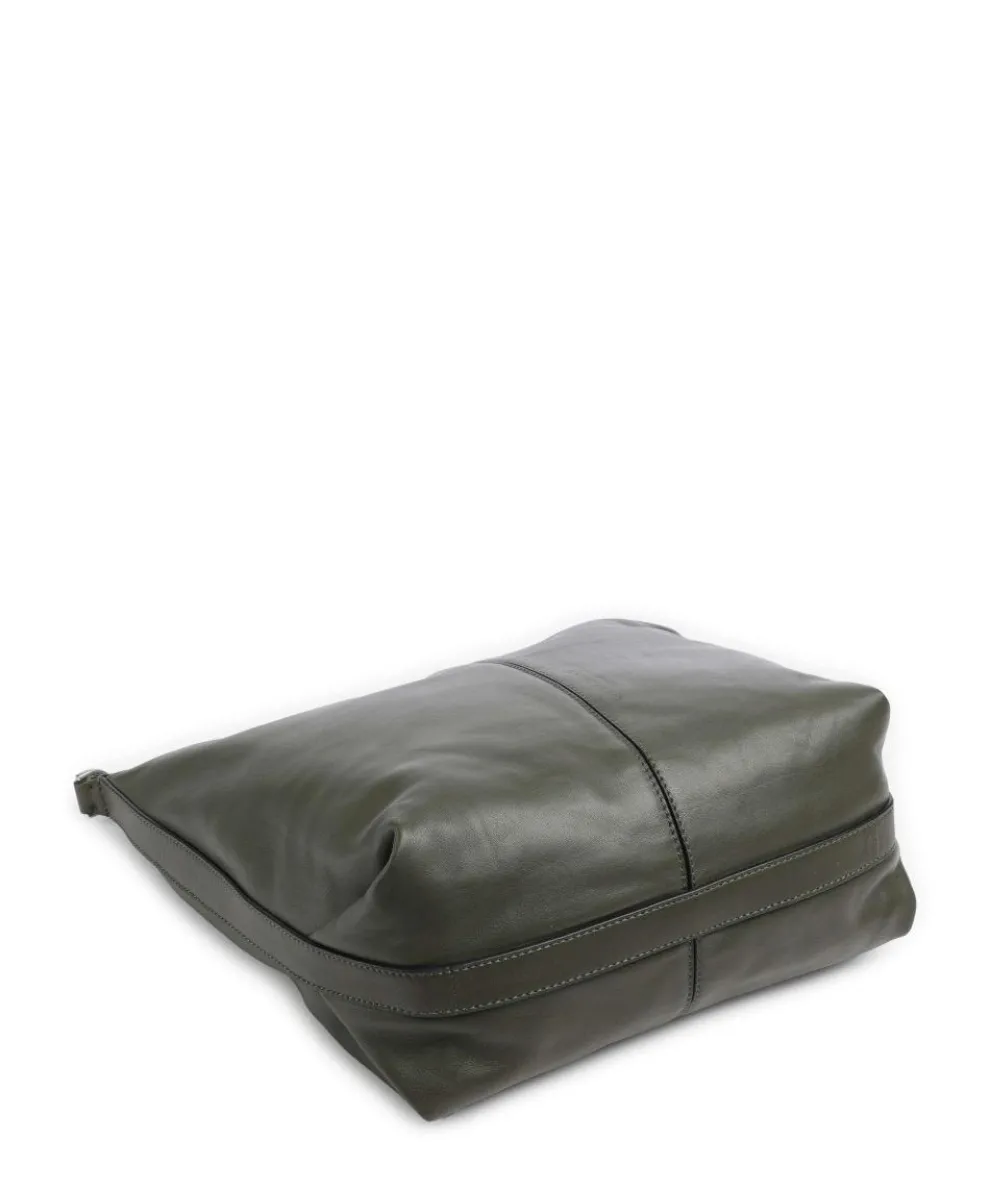 Paris Sheep Natural Hobo bag sheepskin leather dark green