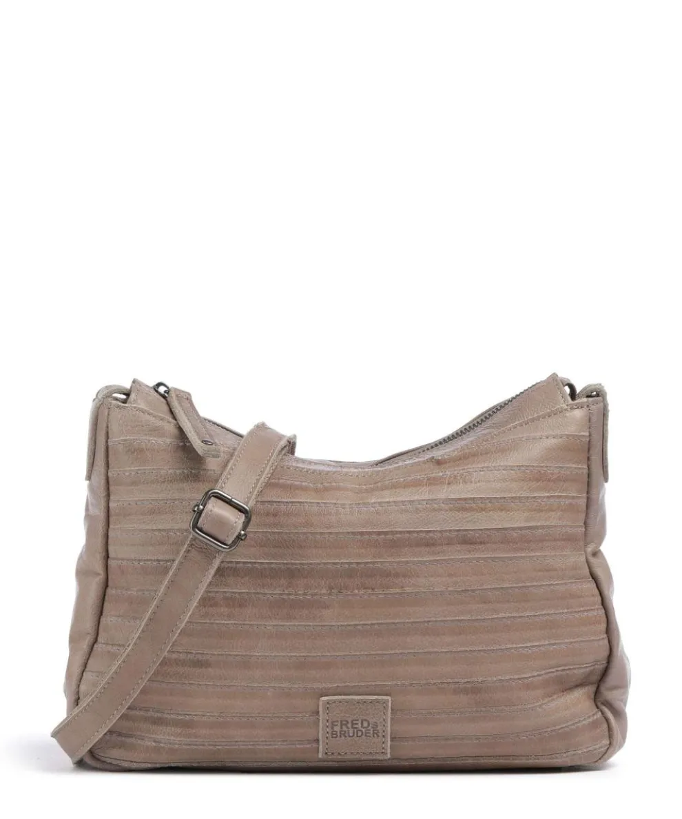 Bestseller Crossbody bag grained leather taupe