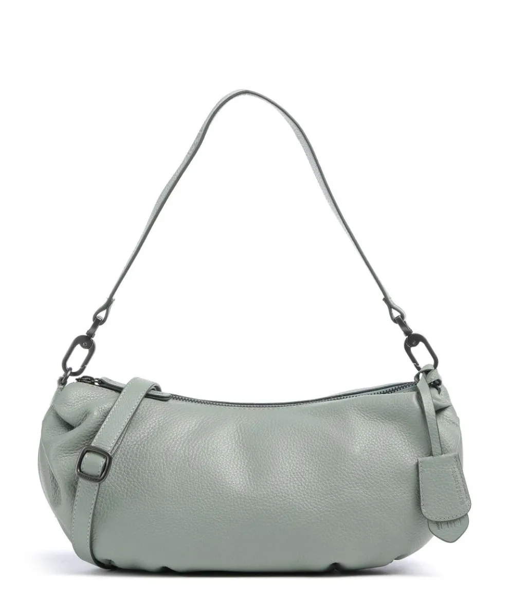 Philocalists Sparkle Hobo bag grained leather greygreen