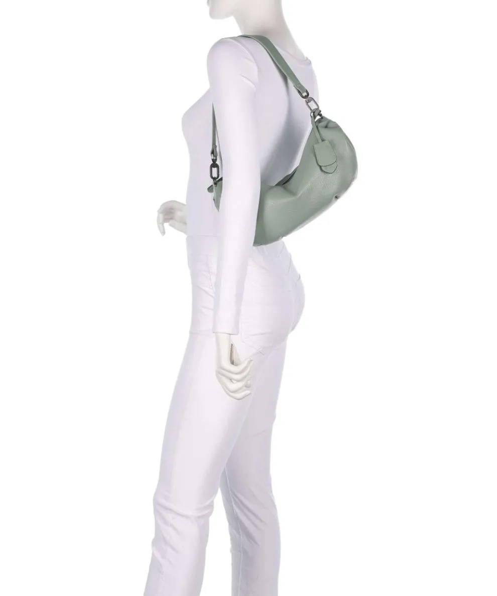 Philocalists Sparkle Hobo bag grained leather greygreen