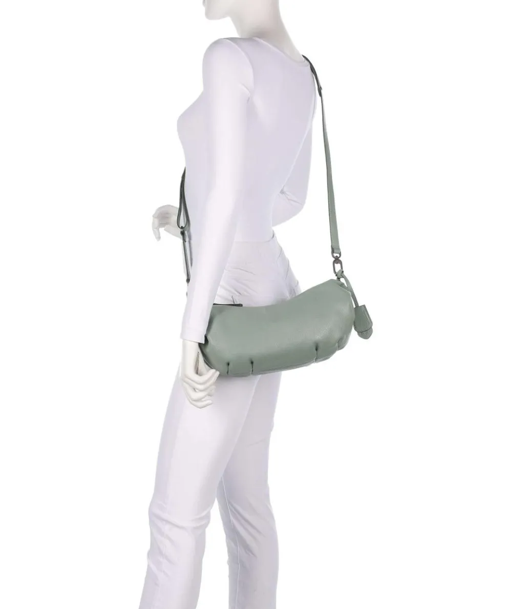 Philocalists Sparkle Hobo bag grained leather greygreen