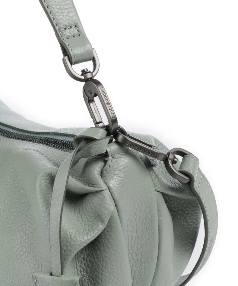 Philocalists Sparkle Hobo bag grained leather greygreen