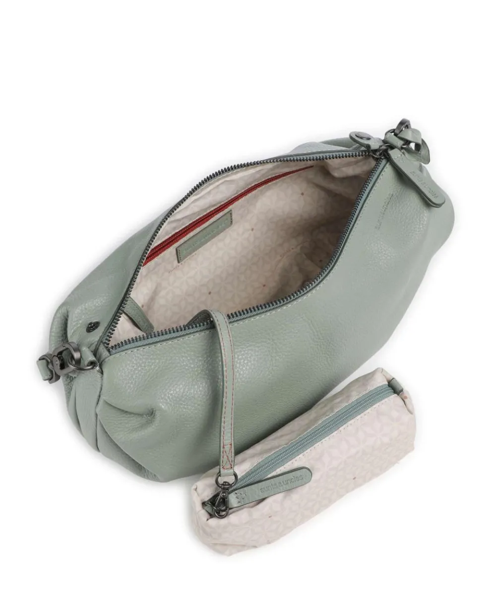 Philocalists Sparkle Hobo bag grained leather greygreen