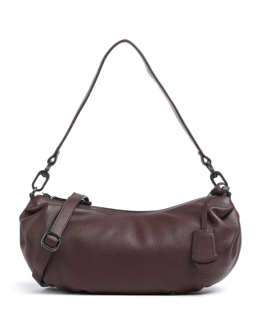 Philocalists Sparkle Hobo bag grained leather bordeaux red