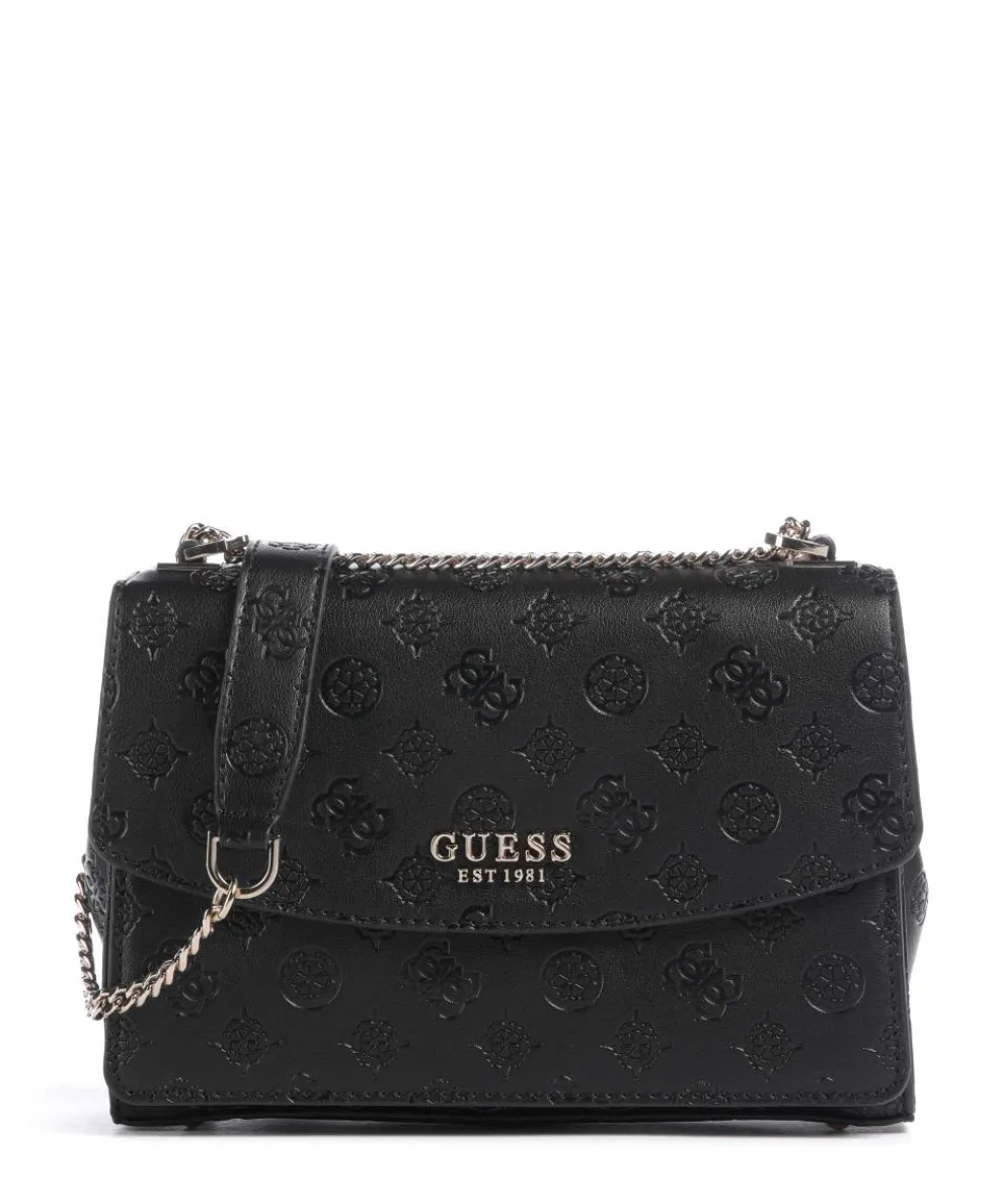 Phoebe Peony Debossed Shoulder bag imitation leather black