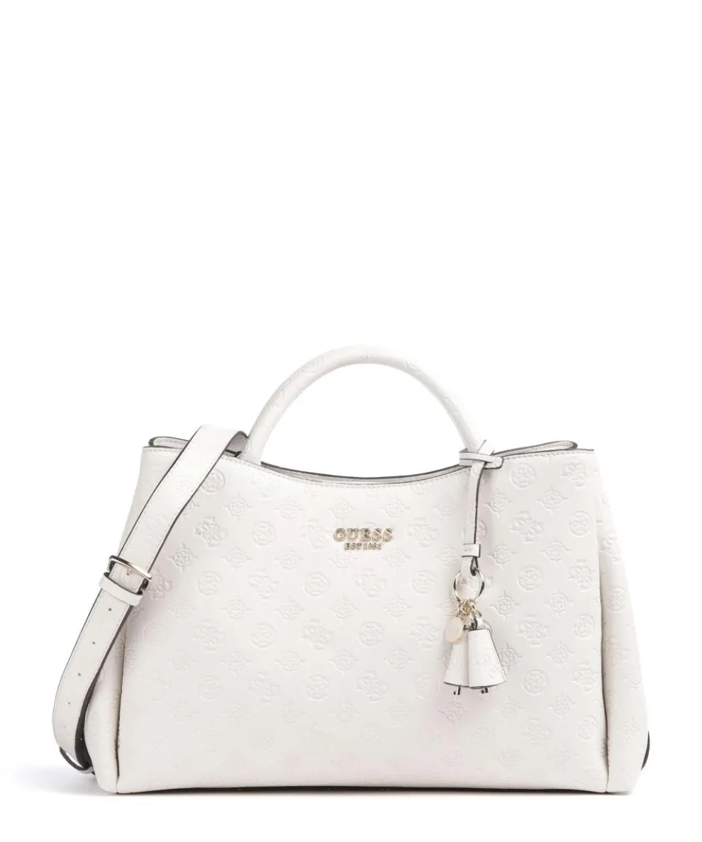 Phoebe Peony Debossed Handbag imitation leather ivory