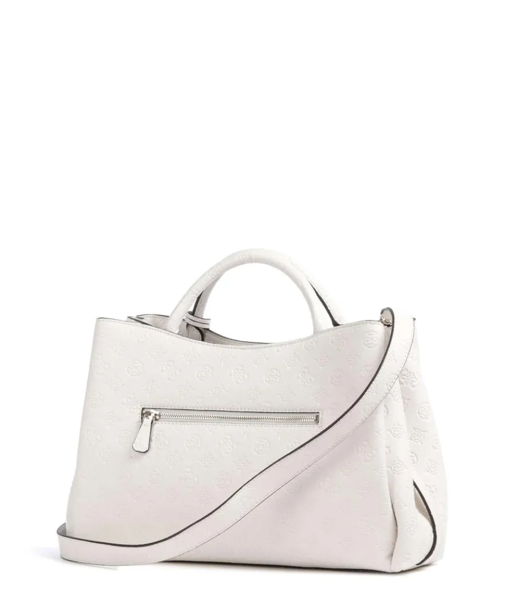 Phoebe Peony Debossed Handbag imitation leather ivory