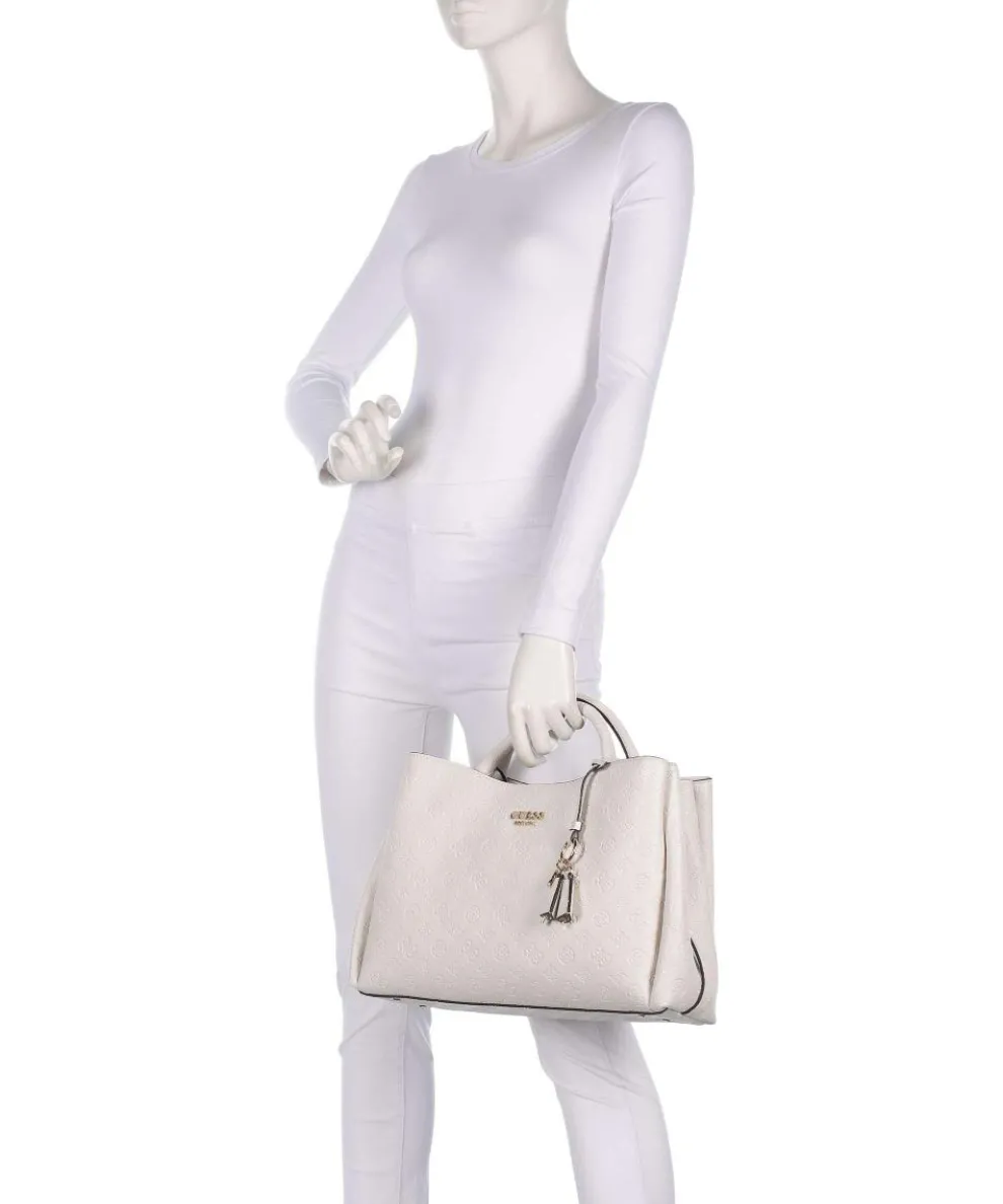 Phoebe Peony Debossed Handbag imitation leather ivory