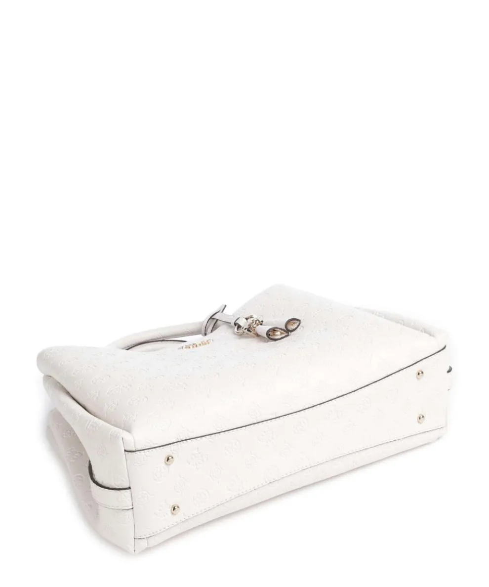 Phoebe Peony Debossed Handbag imitation leather ivory