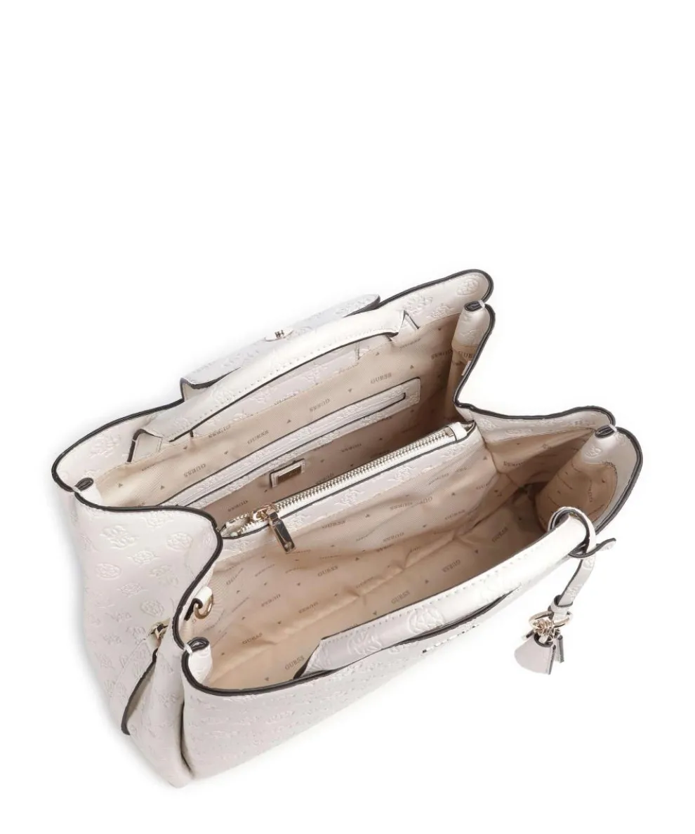 Phoebe Peony Debossed Handbag imitation leather ivory