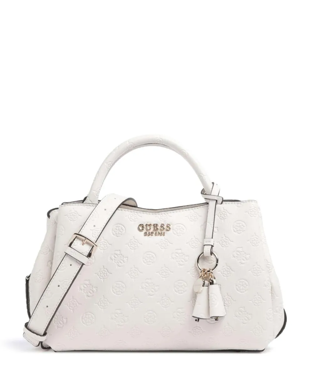 Phoebe Peony Debossed Handbag imitation leather cream