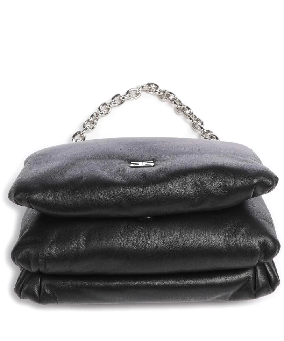 Piuma_Lucido Puffer Shoulder bag soft cow leather black