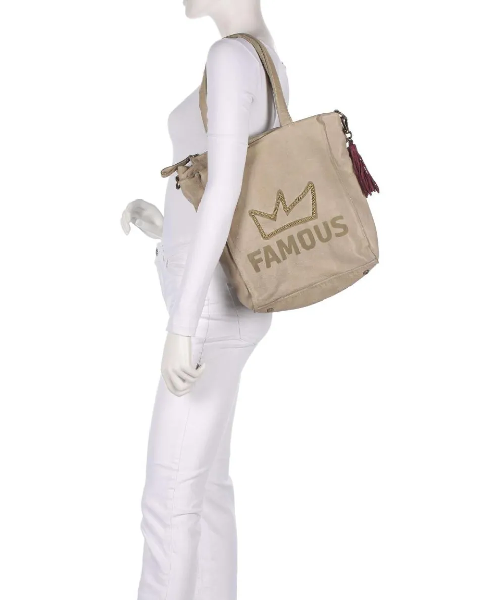 Beethovenplatz 3 Hobo bag grained cow leather beige