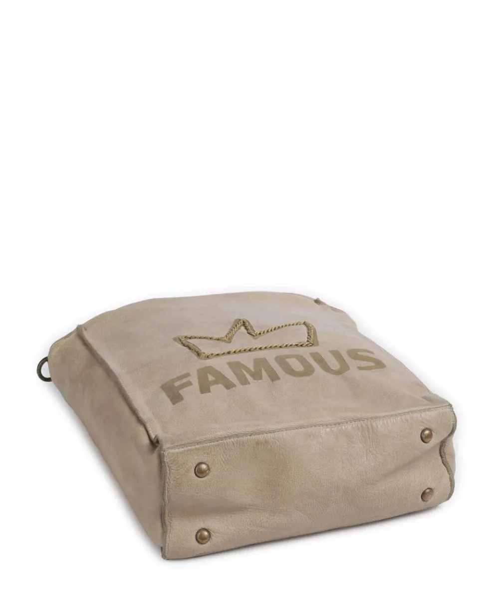 Beethovenplatz 3 Hobo bag grained cow leather beige