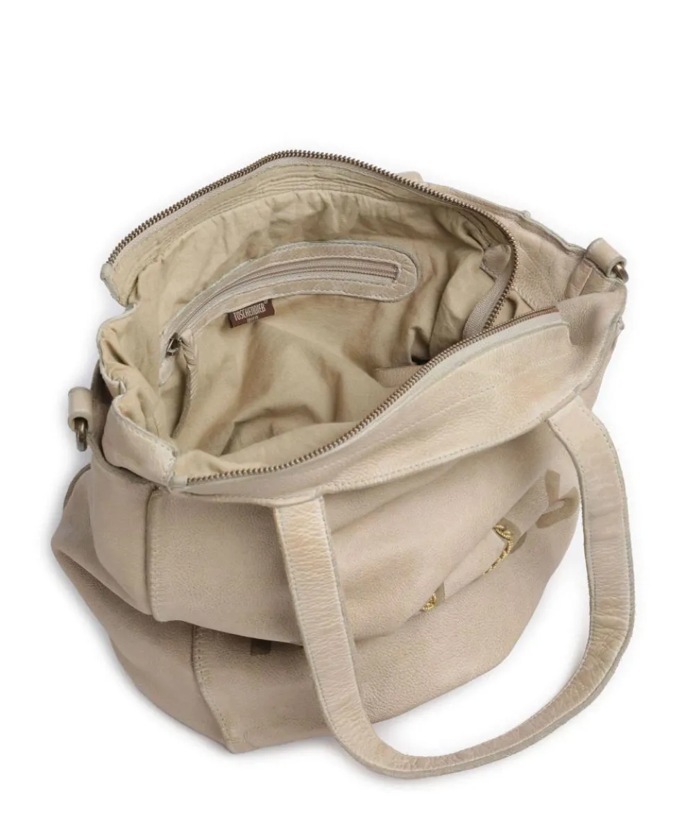 Beethovenplatz 3 Hobo bag grained cow leather beige