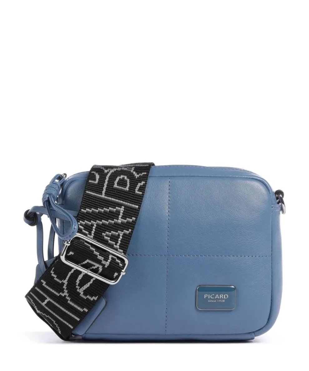 Plaza Crossbody bag soft cow leather blue-grey