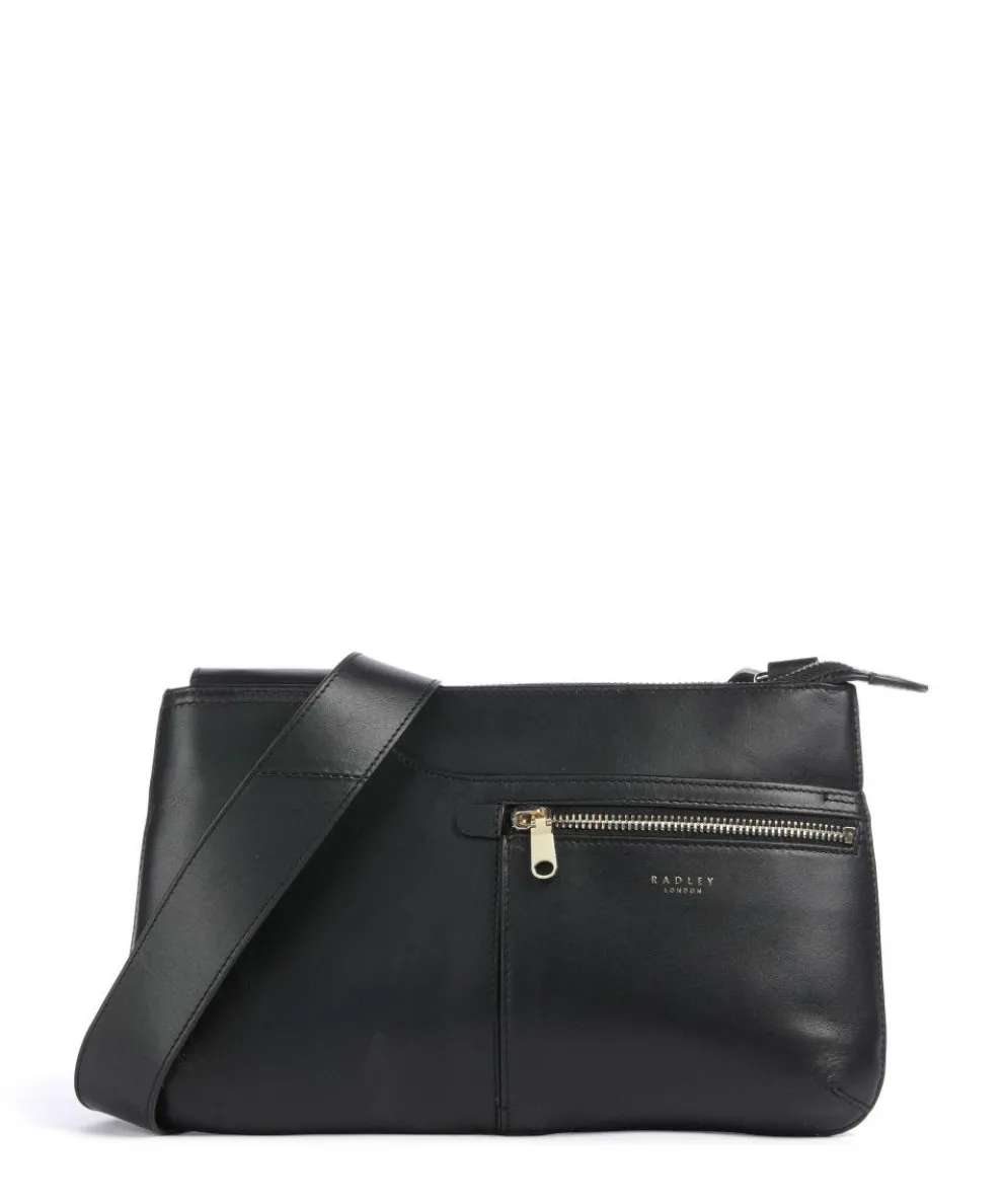 Pockets Crossbody bag fine grain cow leather black