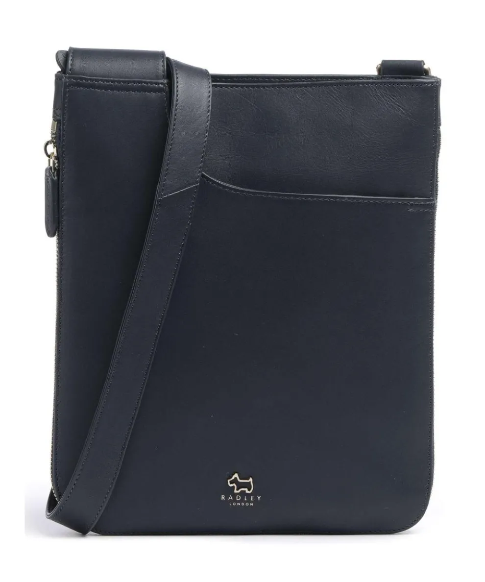 Pockets Crossbody bag fine grain cow leather navy