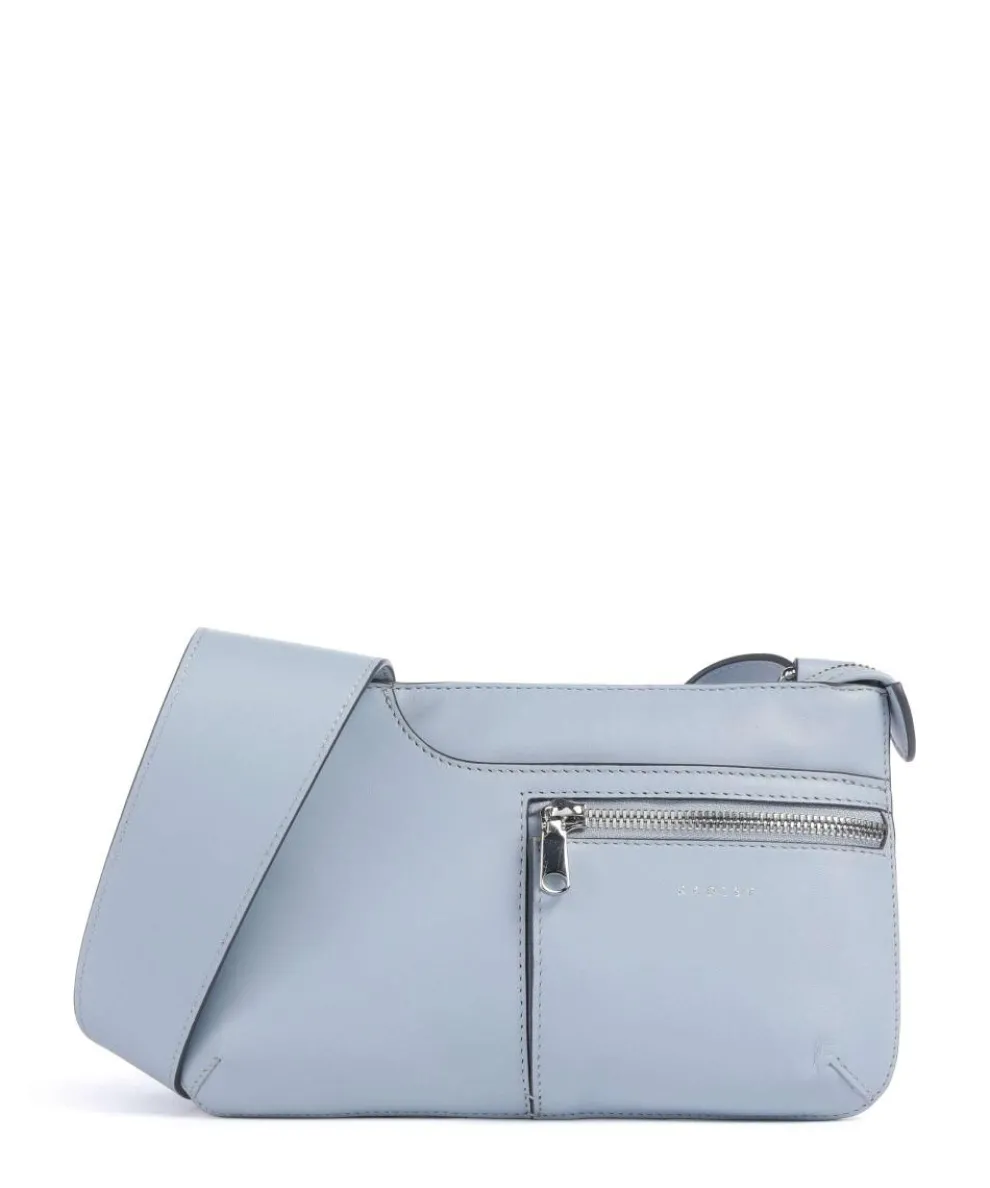 Pockets Icon Crossbody bag fine grain cow leather light blue