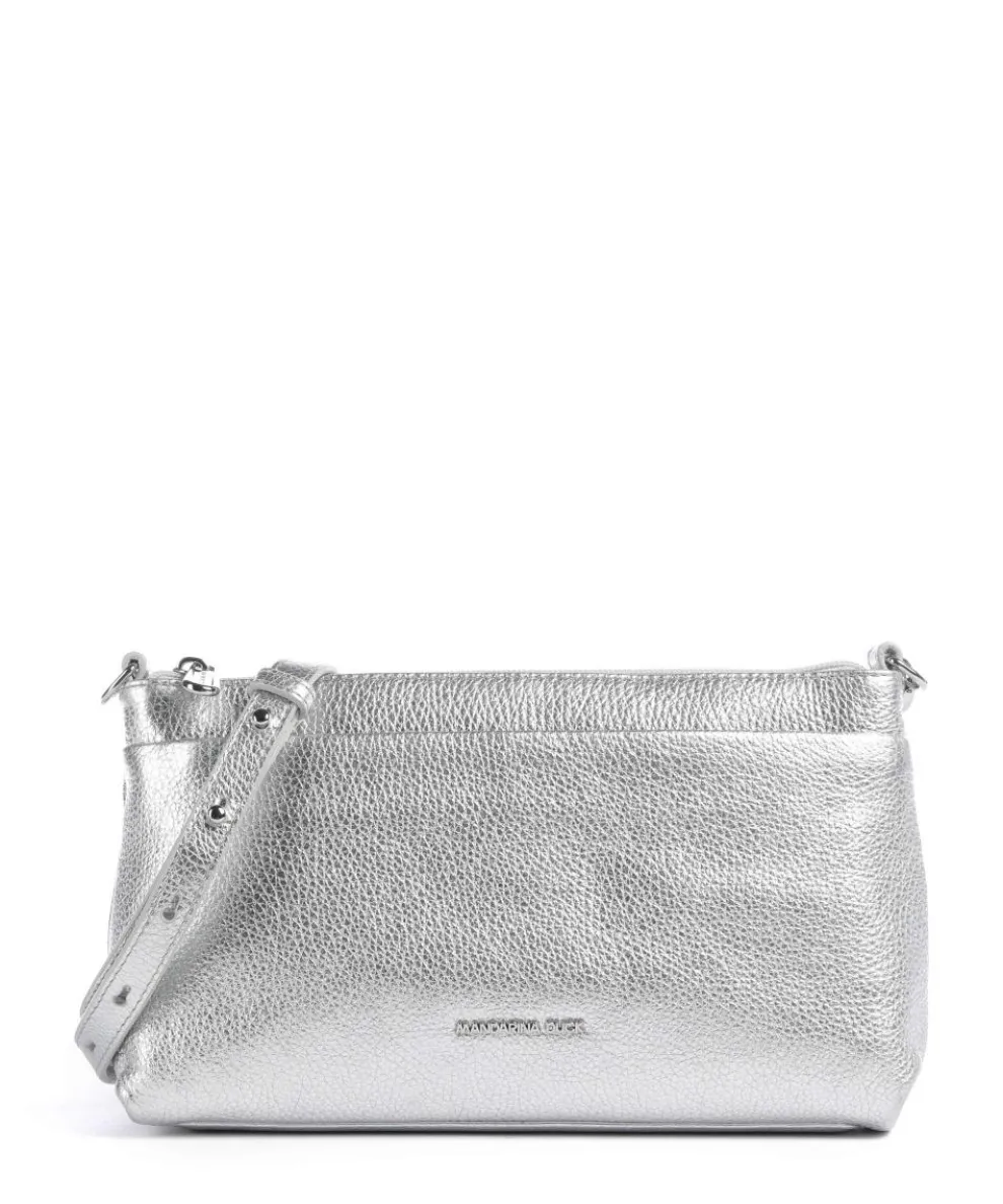 Mellow Metal Crossbody bag grained calfskin silver