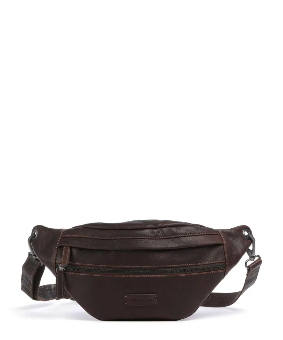 Porto 1 Fanny pack grained leather dark brown