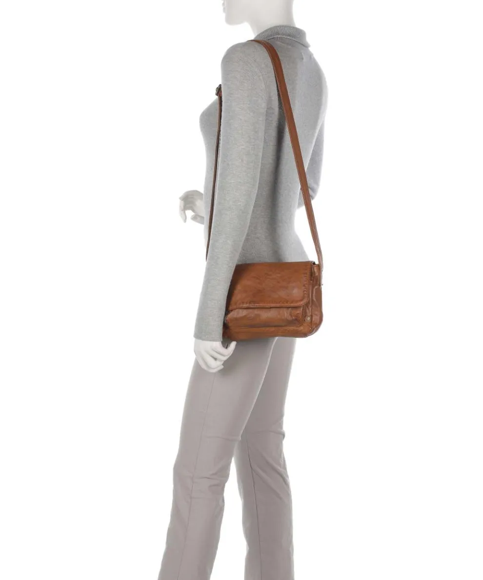 Power Field Crossbody bag sheepskin leather cognac