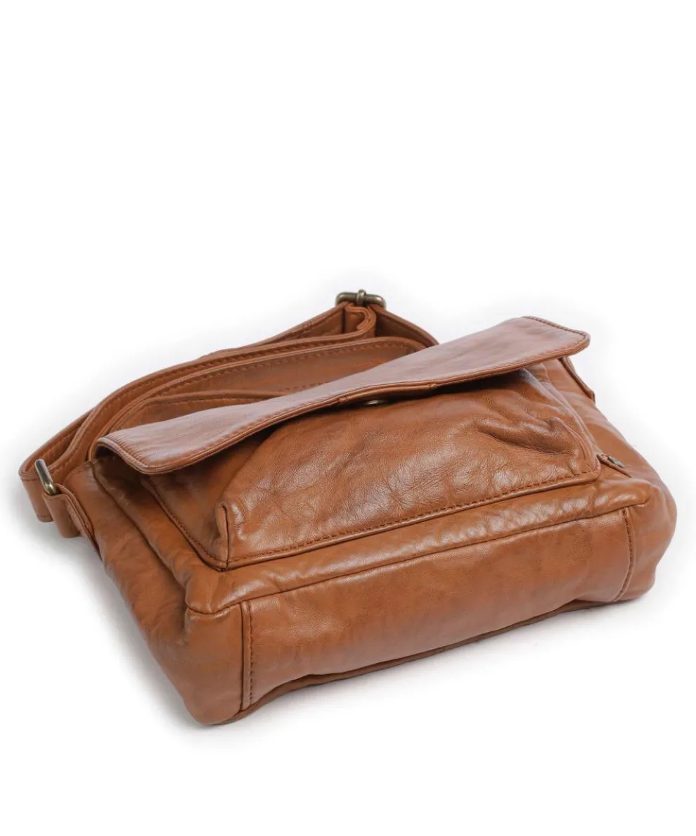 Power Field Crossbody bag sheepskin leather cognac