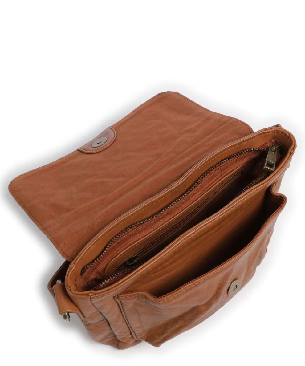 Power Field Crossbody bag sheepskin leather cognac