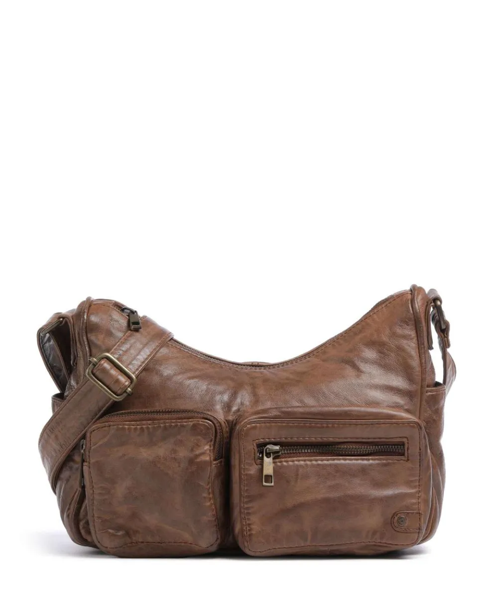 Power Field Crossbody bag sheepskin leather dark brown