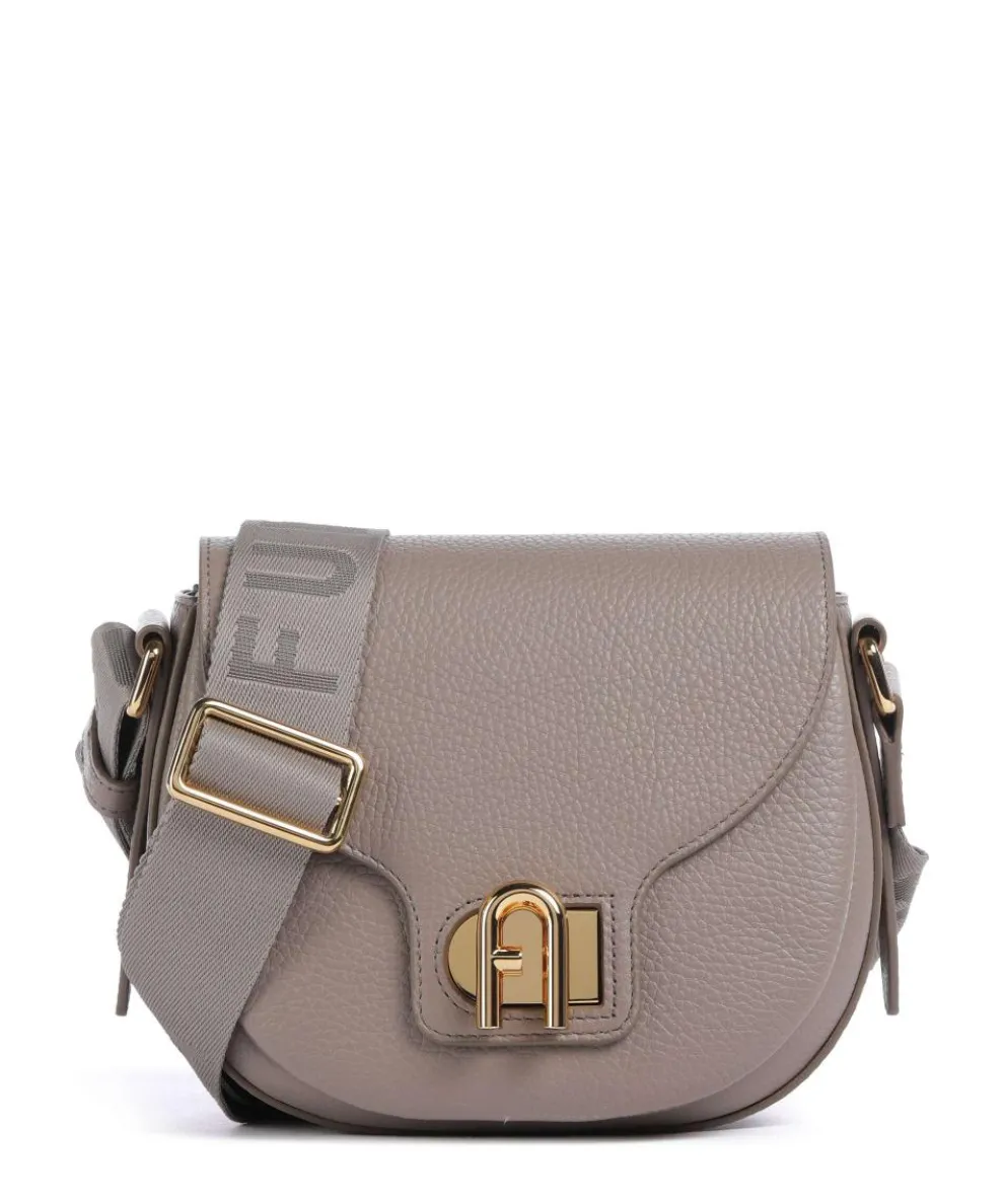 Lotus Mini Crossbody bag grained leather taupe