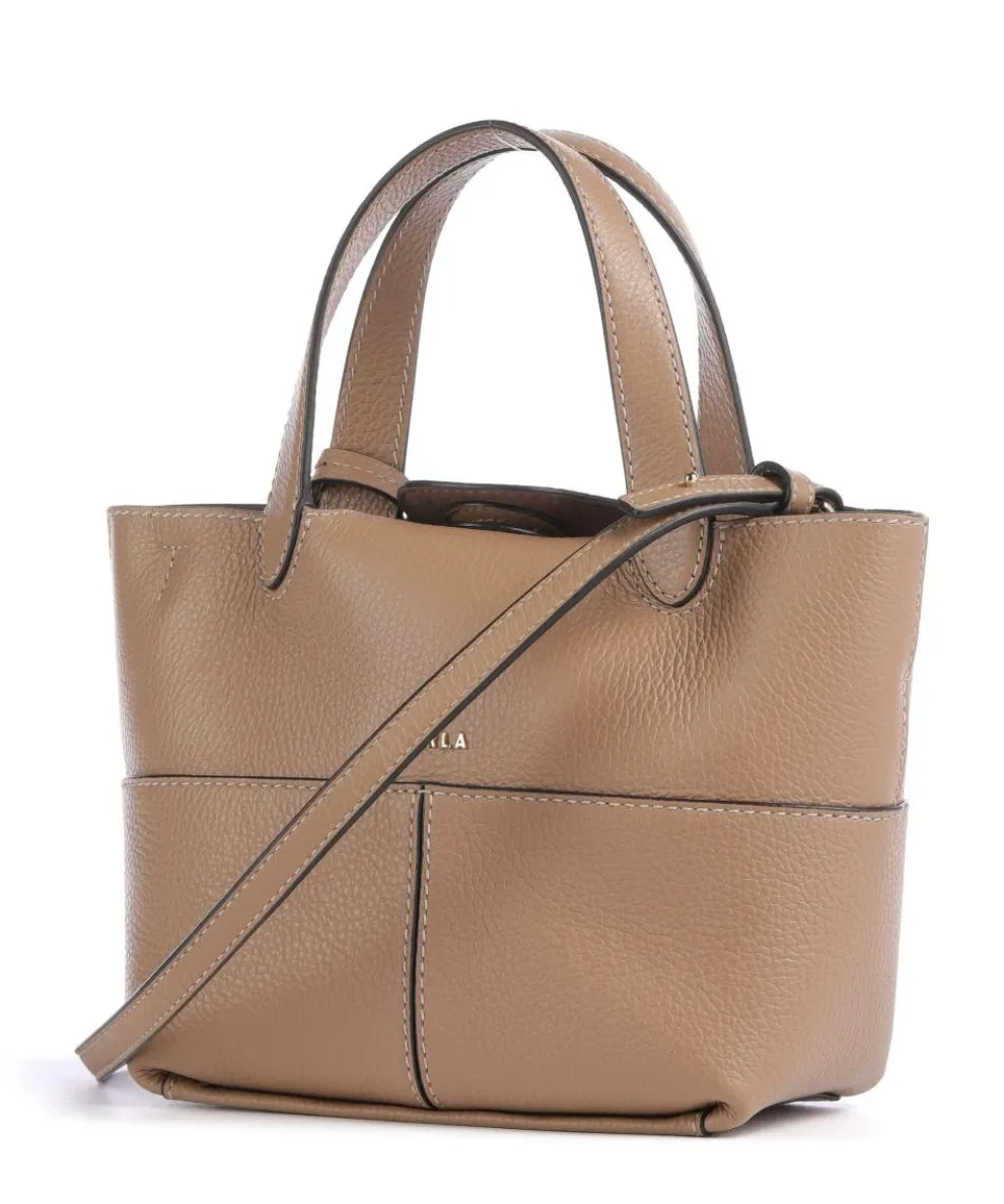 Primrose Mini Crossbody bag grained leather light brown