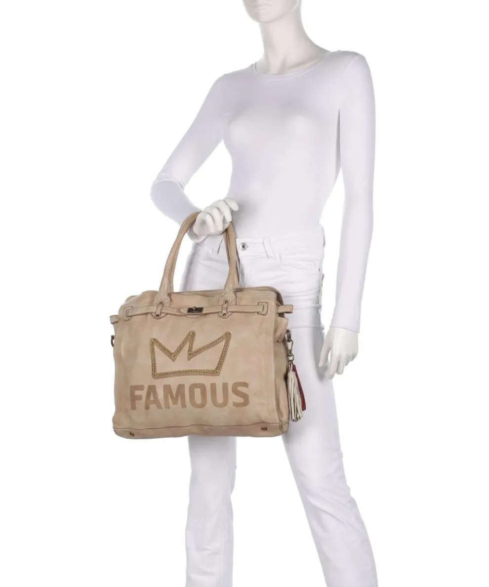 Beethovenplatz 1 Handbag grained cow leather beige