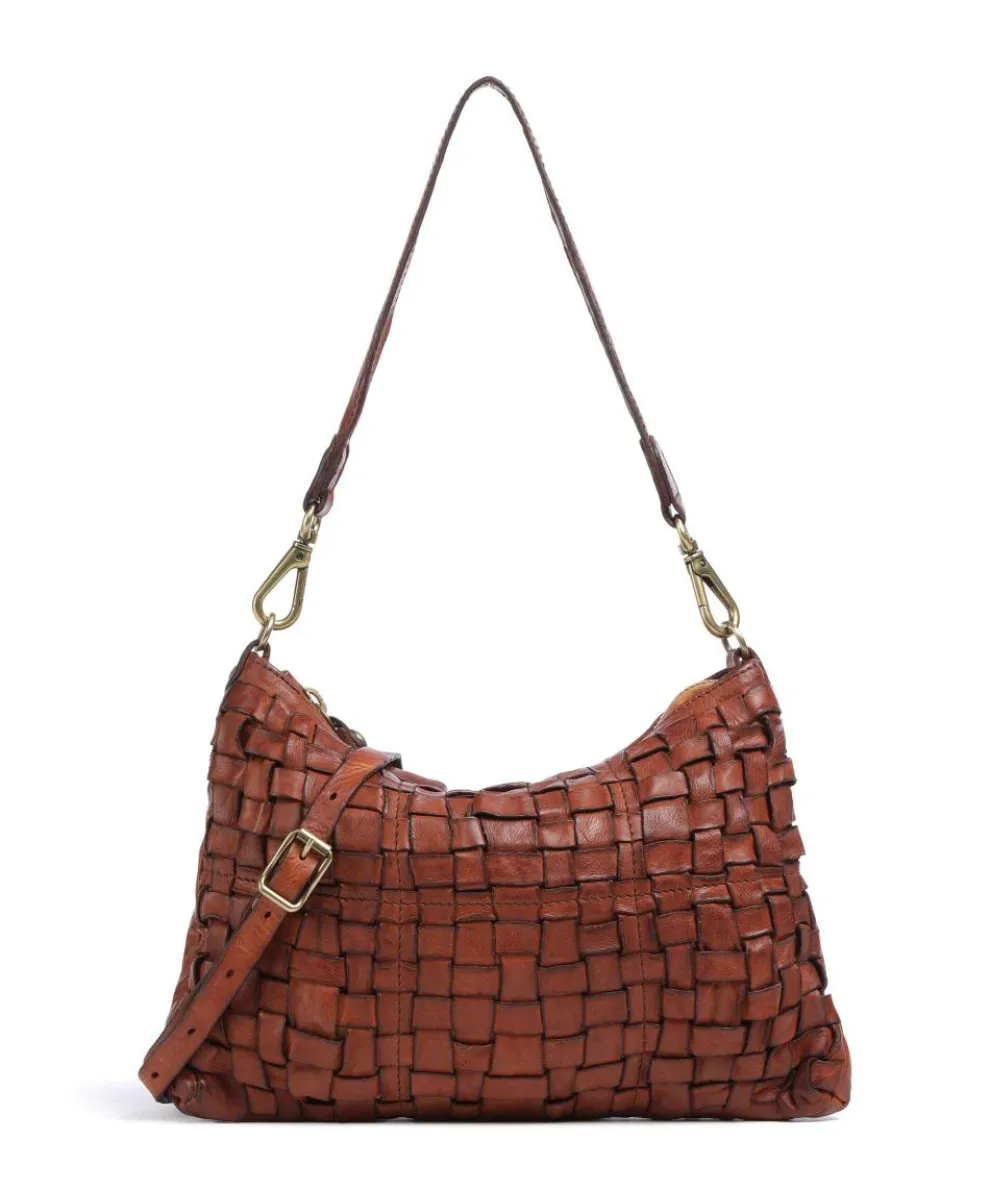 Shoulder bag fine grain cow leather cognac