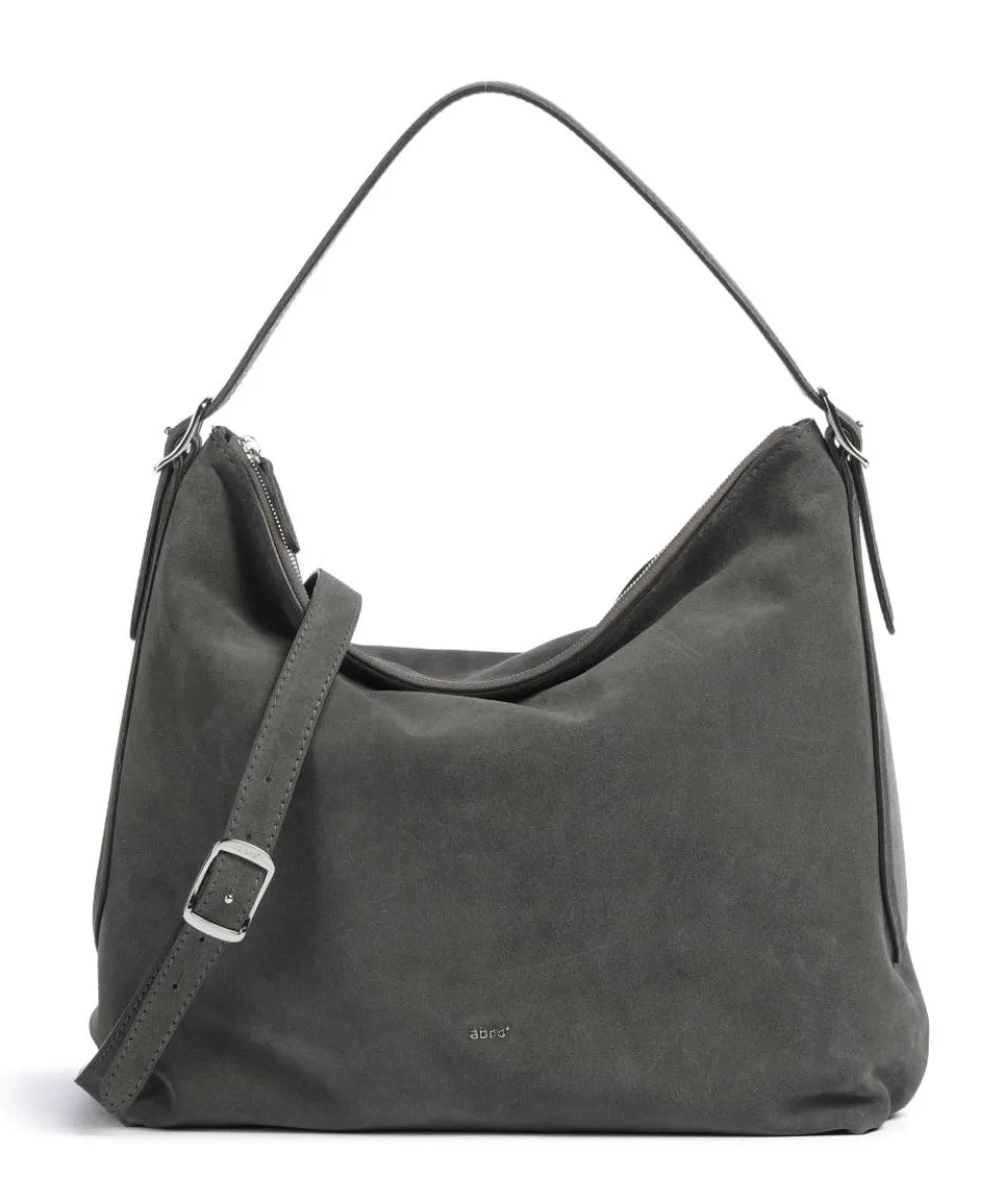 Suede Carina Hobo bag brushed leather dark grey