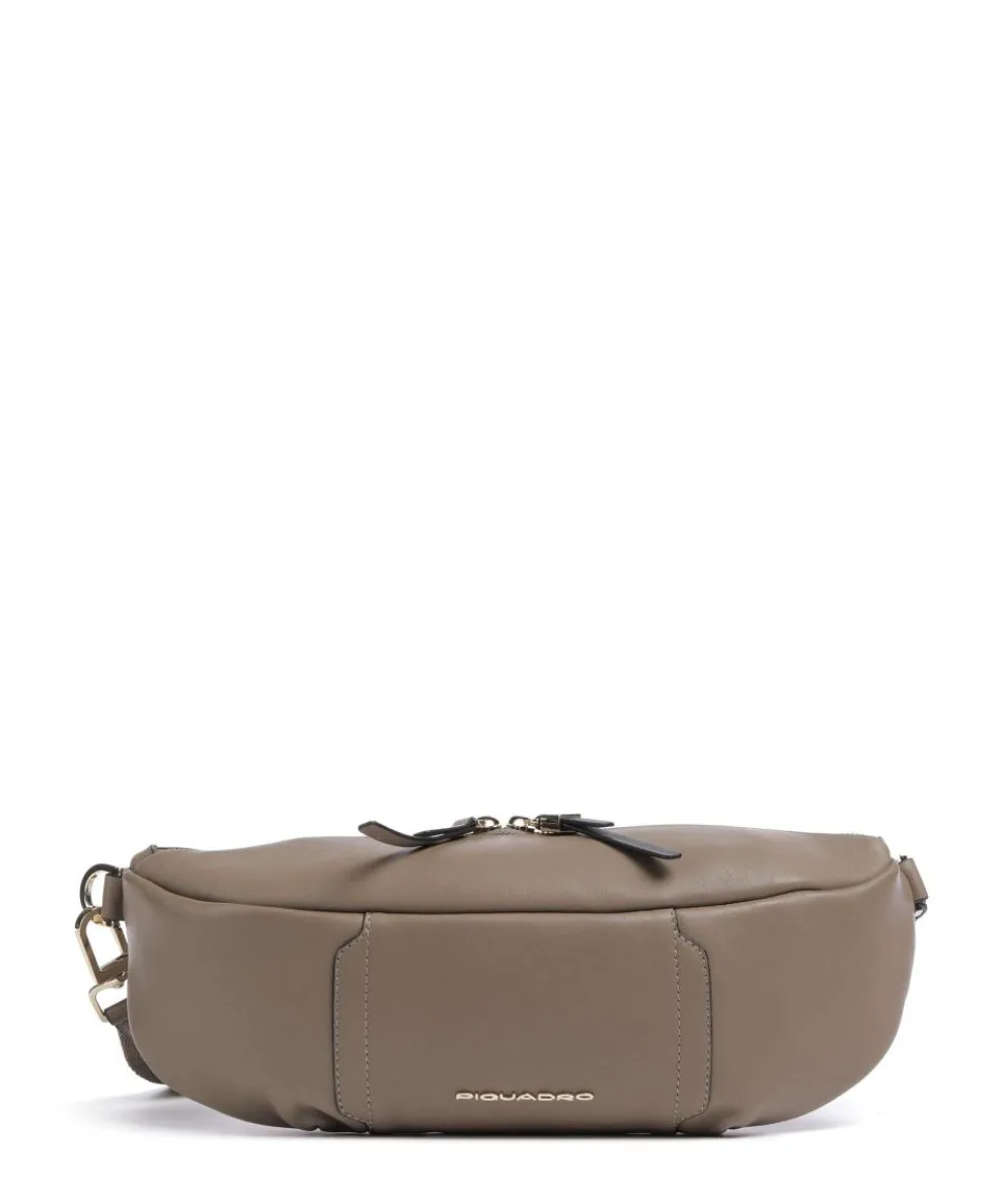 Circle Crossbody bag fine grain cow leather taupe