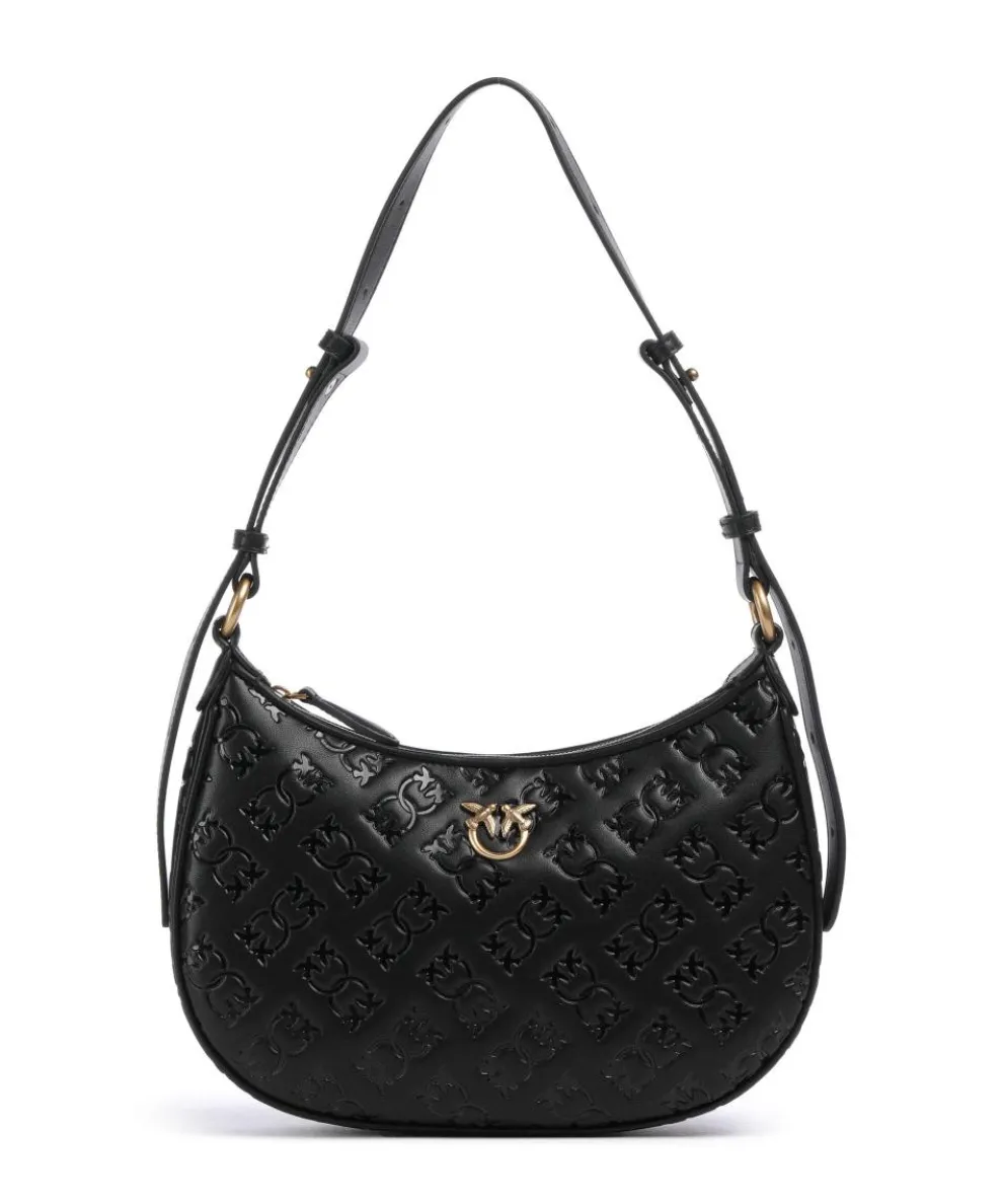 Half Moon Mini Shoulder bag embossed calfskin black