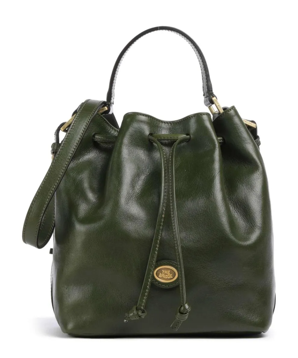 Story Donna Bucket bag fine grain cow leather dark green