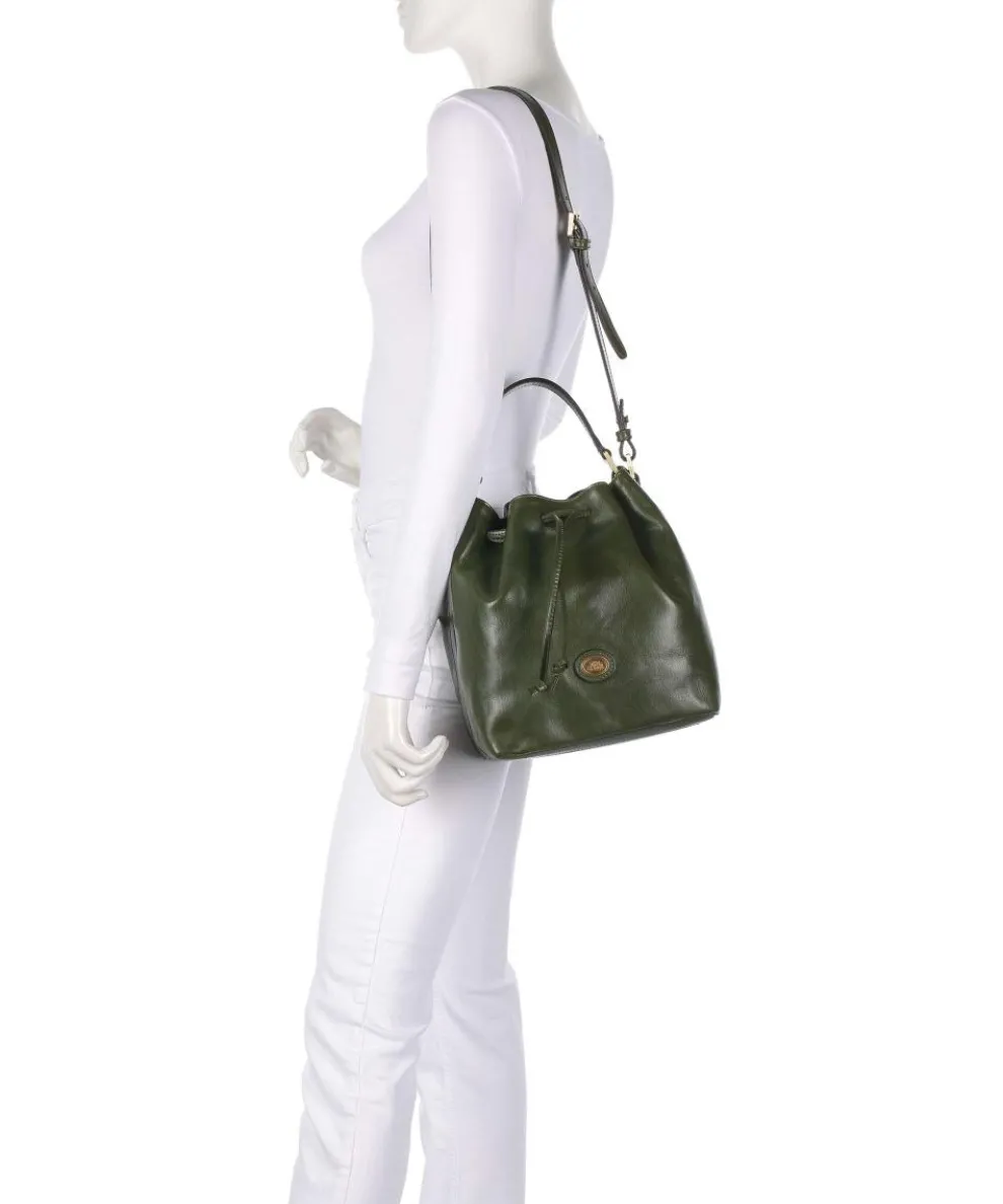 Story Donna Bucket bag fine grain cow leather dark green